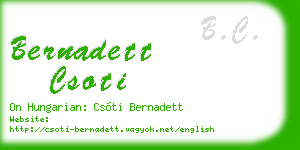 bernadett csoti business card